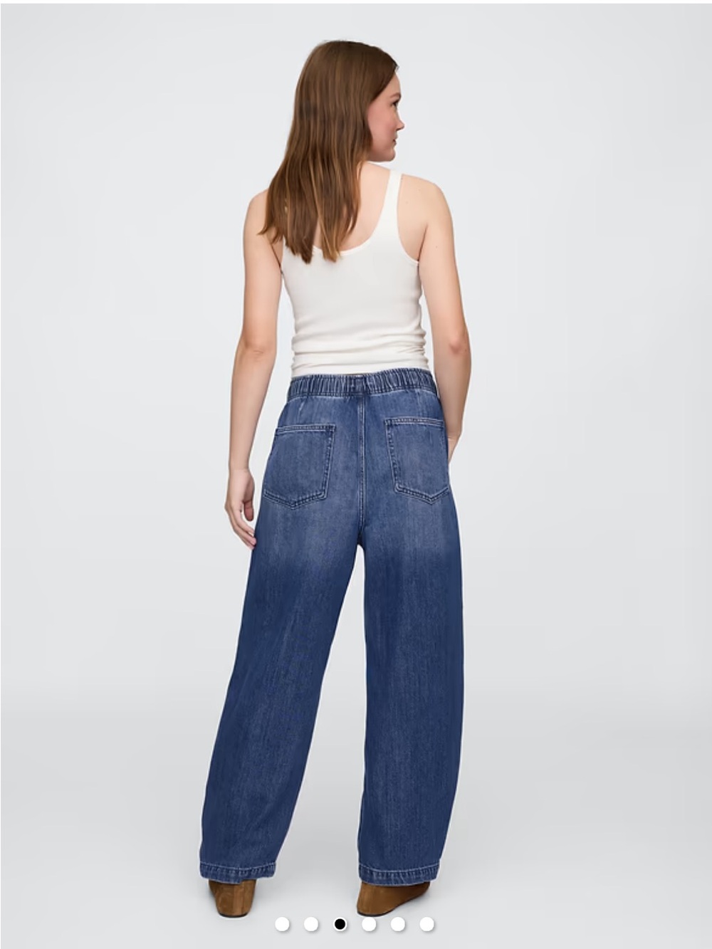 NWT Gap mid-rise Supersoft Pull-on Barrel Jeans size medium - Picture 3 of 11